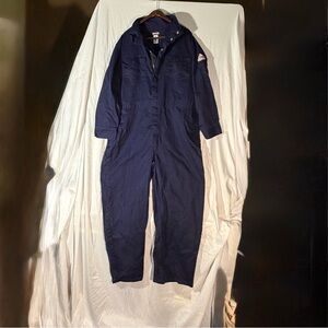 BULWARK FR COVERALLS SIZE 50-RG CAT 2 DARK BLUE FLAME RESISTANT LOOKS NEW!